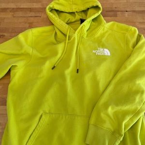 Mens XL north face hoodie lime green